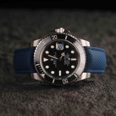 【SAILCLOTH-FKM】Navy DAI-EL™ Curved-end CTS Rubber Strap