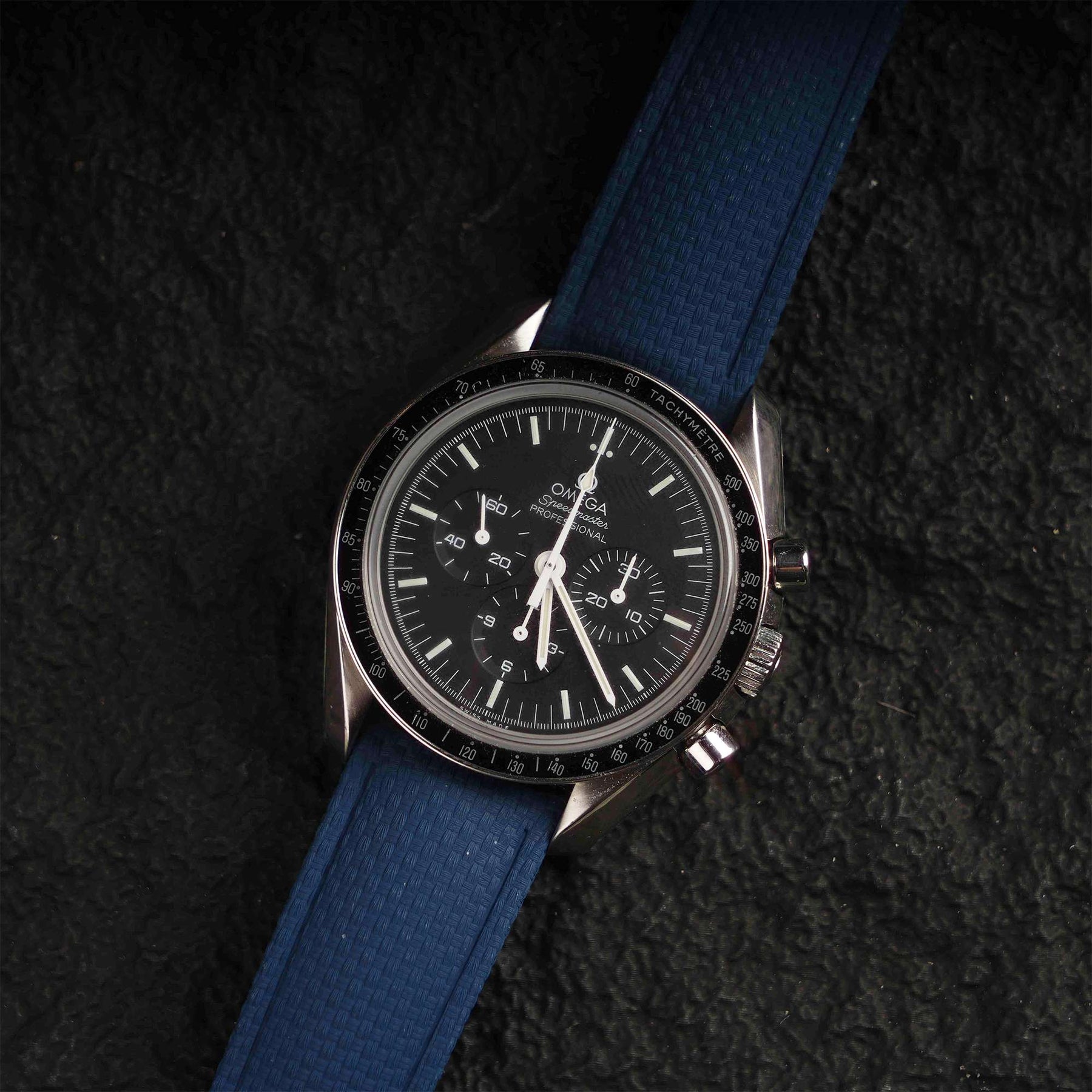 【SAILCLOTH-FKM】Navy DAI-EL™ Curved-end CTS Rubber Strap