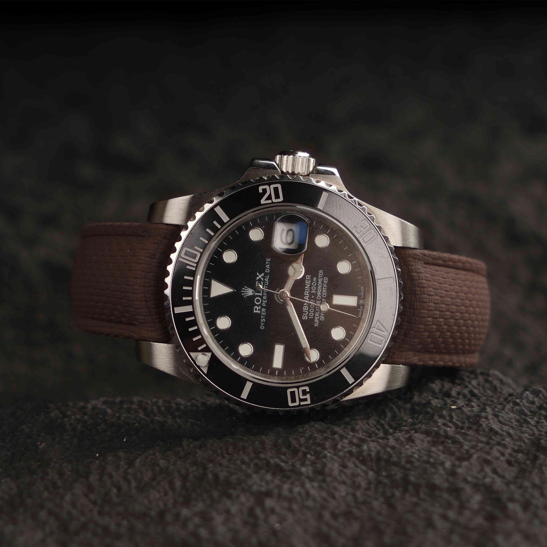 【SAILCLOTH-FKM】Coffee DAI-EL™ Curved-end CTS Rubber Strap
