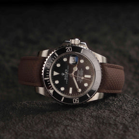 【SAILCLOTH-FKM】Coffee DAI-EL™ Curved-end CTS Rubber Strap