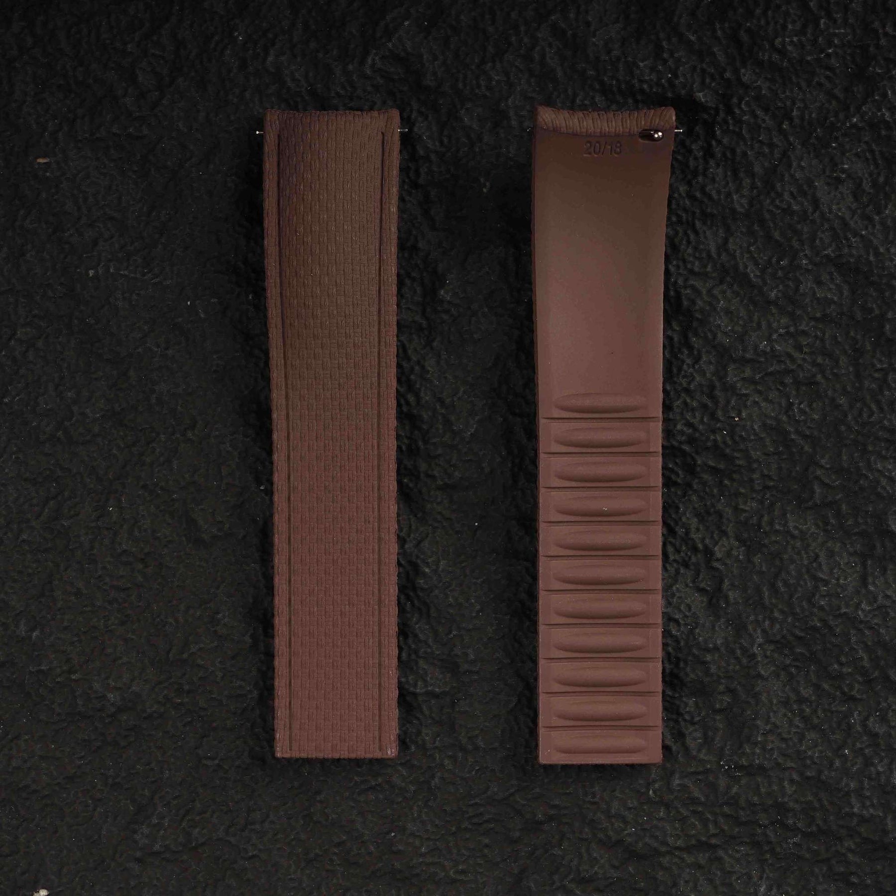 【SAILCLOTH-FKM】Coffee DAI-EL™ Curved-end CTS Rubber Strap