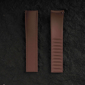 【SAILCLOTH-FKM】Coffee DAI-EL™ Curved-end CTS Rubber Strap