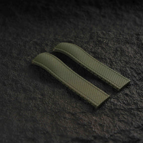 【SAILCLOTH-FKM】Amry Green DAI-EL™ Curved-end CTS Rubber Strap
