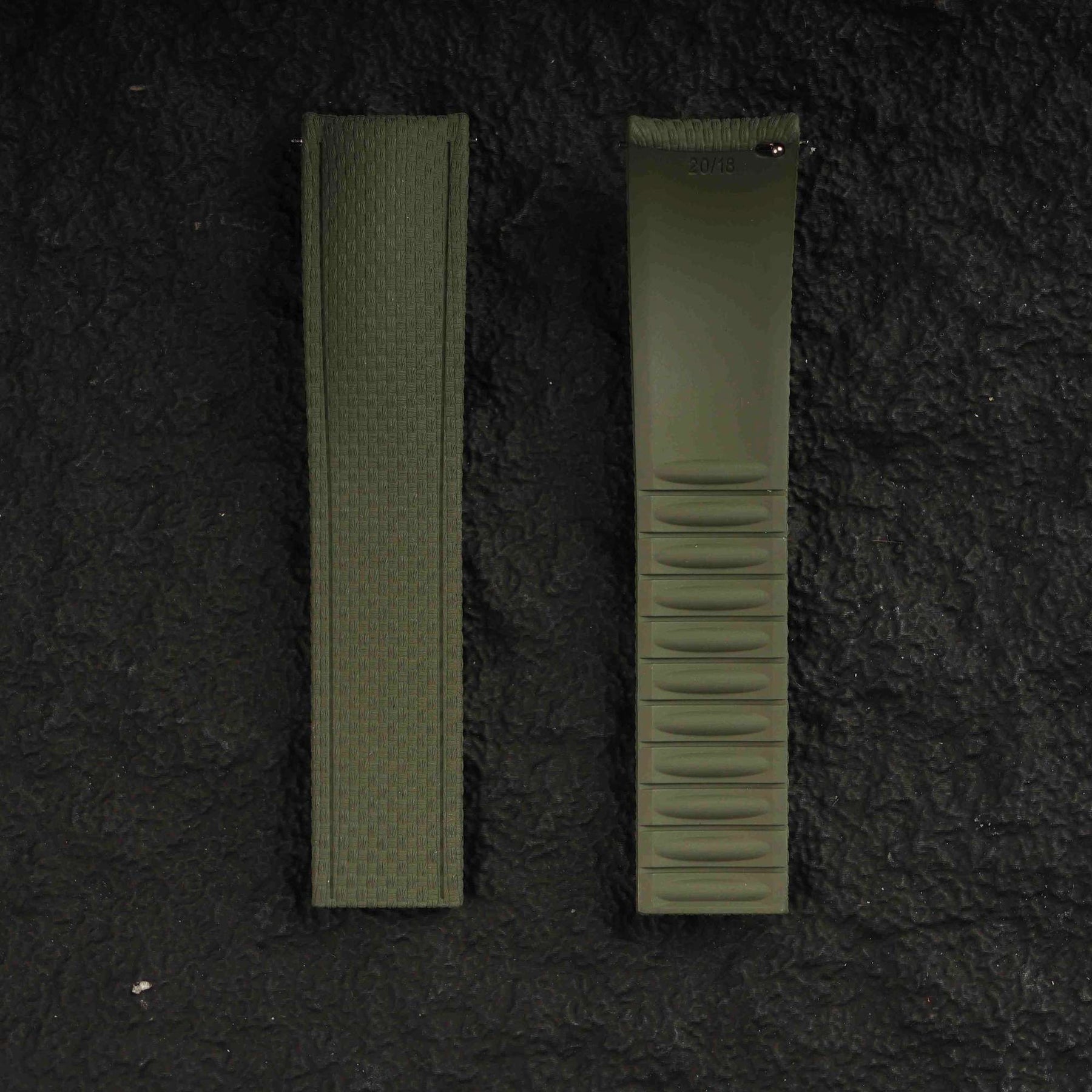【SAILCLOTH-FKM】Amry Green DAI-EL™ Curved-end CTS Rubber Strap