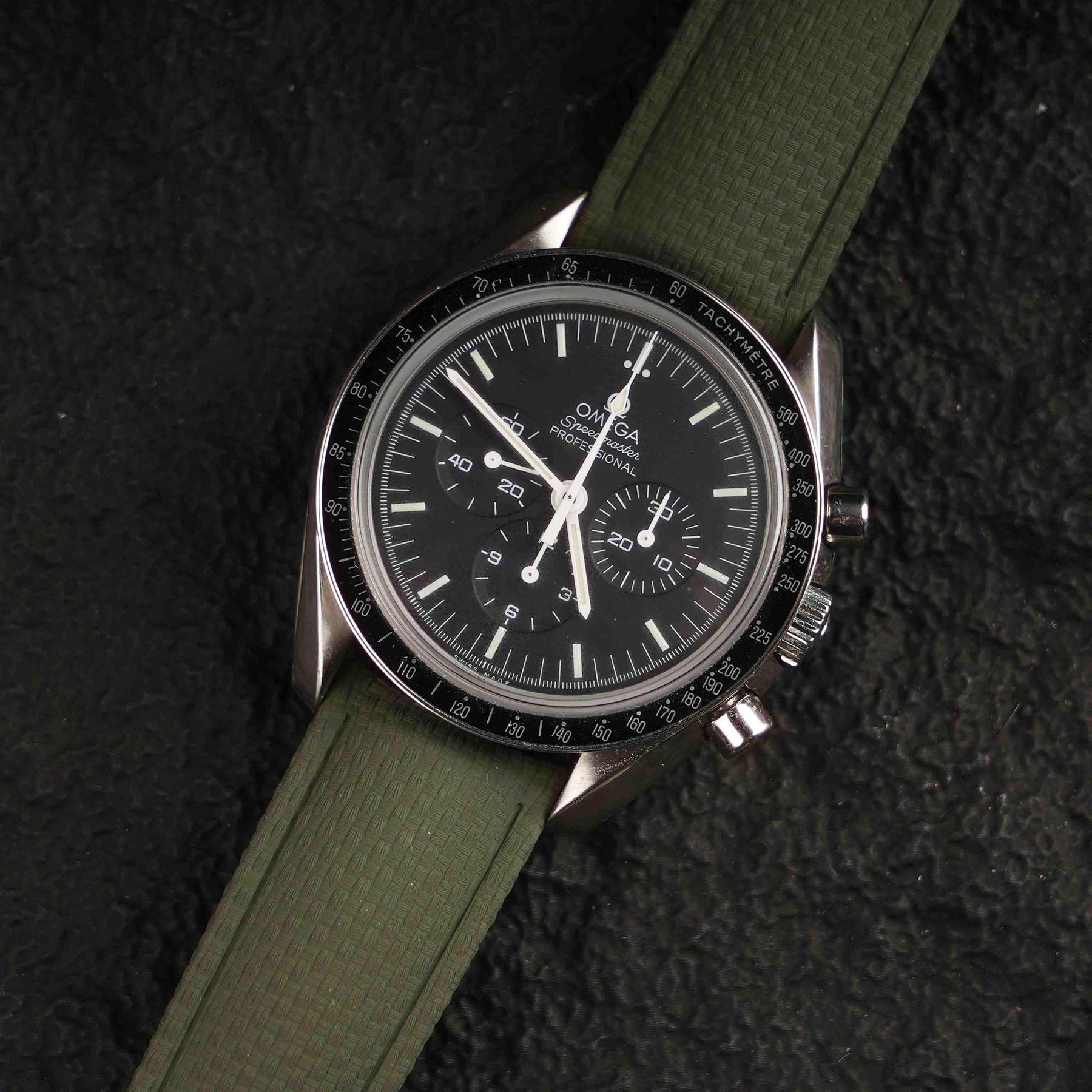 【SAILCLOTH-FKM】Amry Green DAI-EL™ Curved-end CTS Rubber Strap