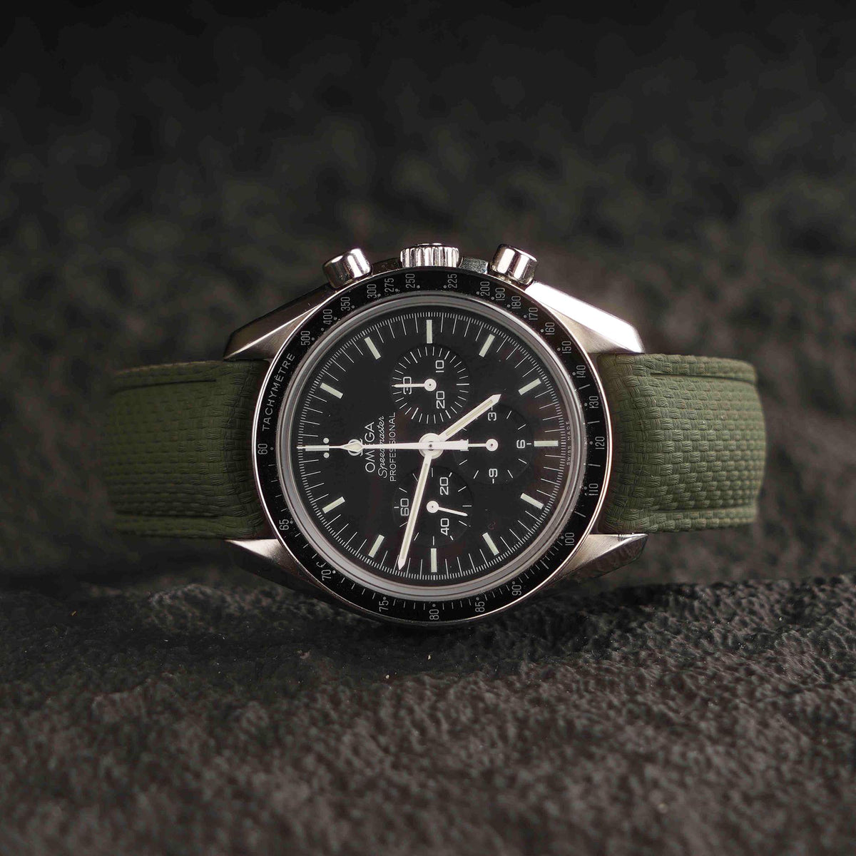 【SAILCLOTH-FKM】Amry Green DAI-EL™ Curved-end CTS Rubber Strap