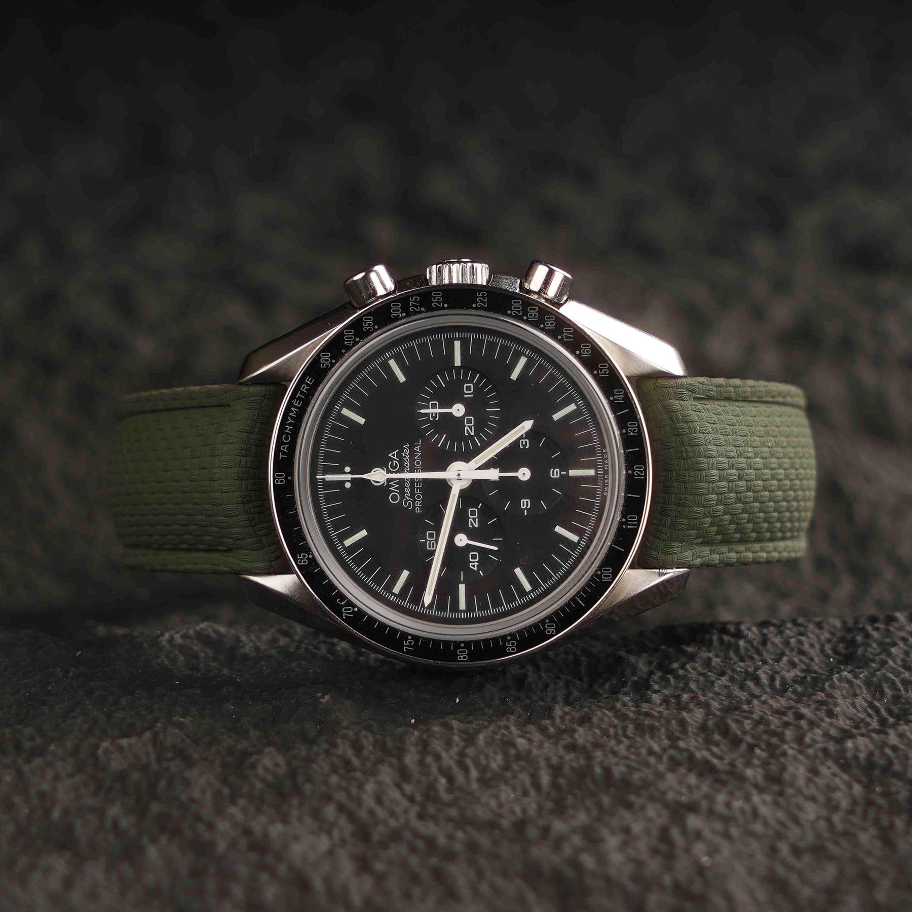 【SAILCLOTH-FKM】Amry Green DAI-EL™ Curved-end CTS Rubber Strap