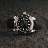 【SAILCLOTH-FKM】Space Black DAI-EL™ Curved-end CTS Rubber Strap