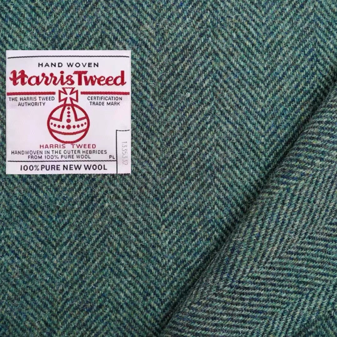 (Bespoke) HARRIS TWEED® Army Green Herringbone Watch Strap