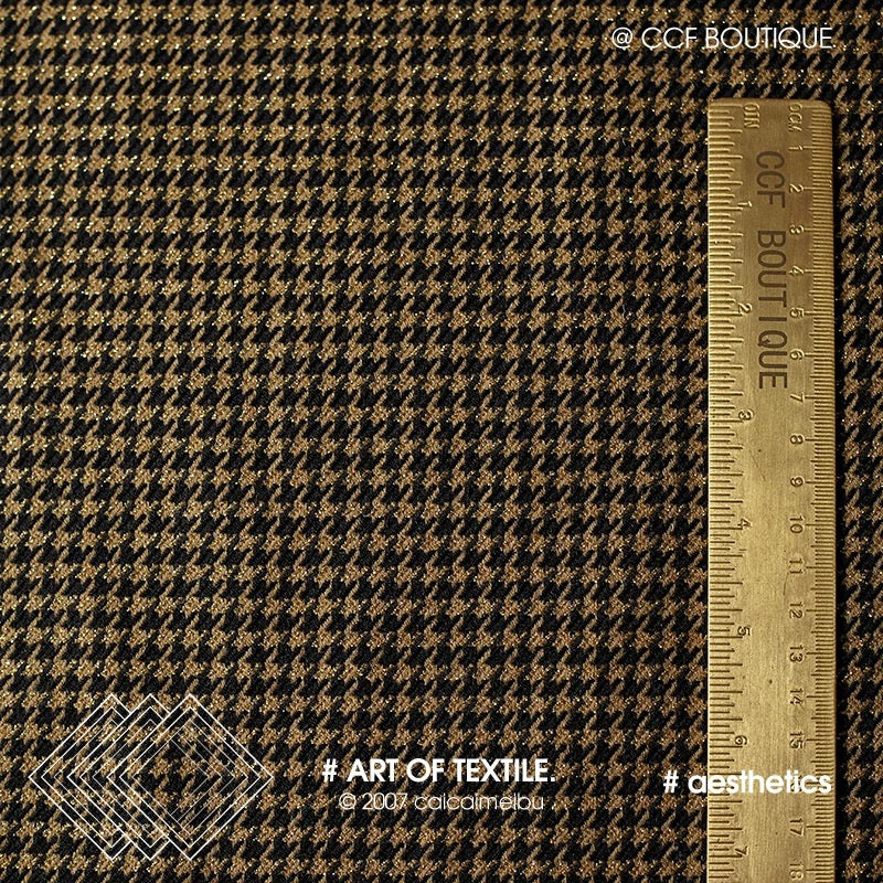 (Bespoke) Black & Gold Houndstooth Watch Strap