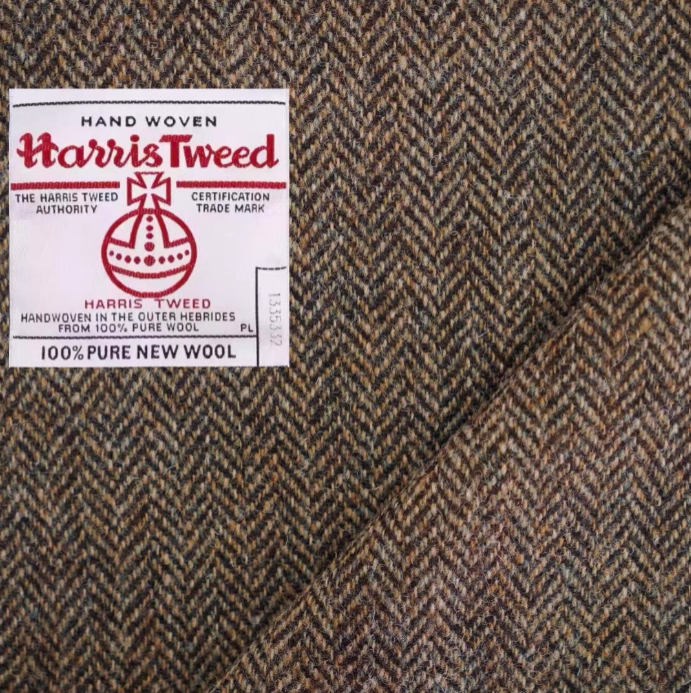 (Bespoke) HARRIS TWEED® Dark Brown Herringbone Strap