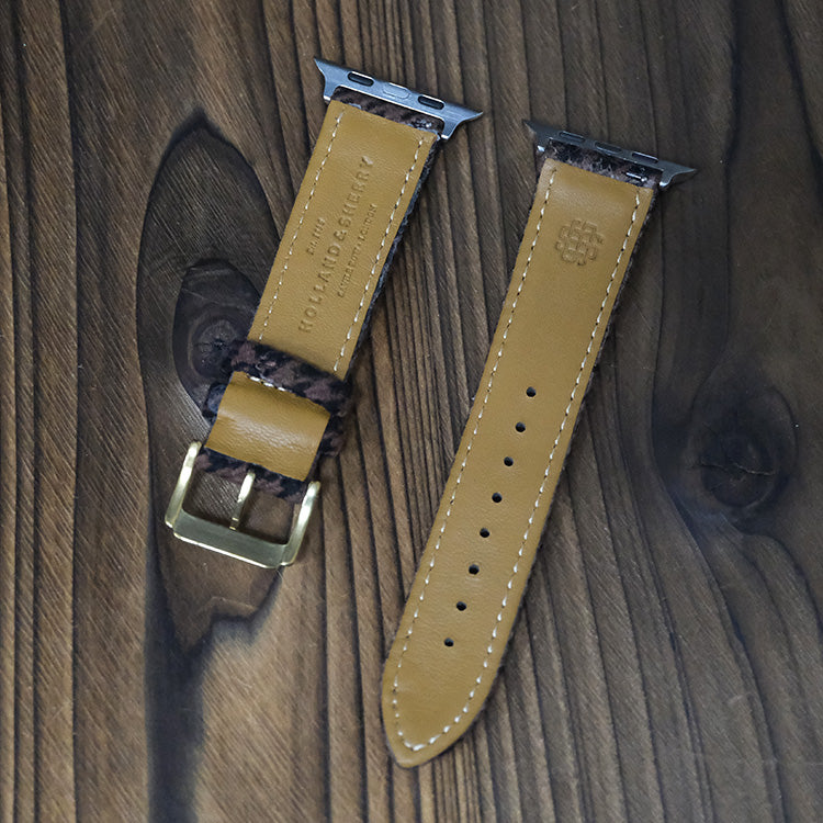 Brown Flannel Houndstooth Wool Apple Strap