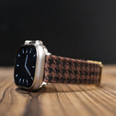 Brown Flannel Houndstooth Wool Apple Strap