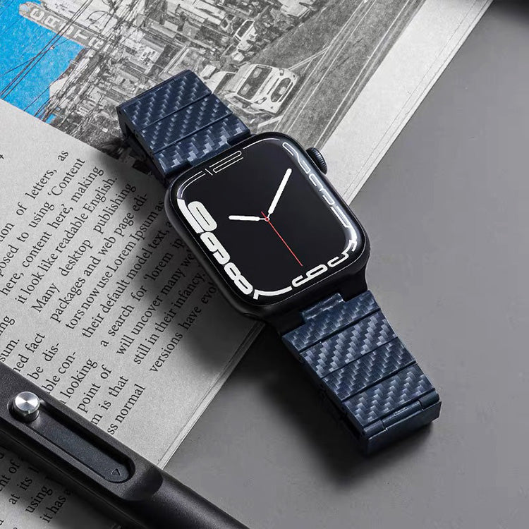 (Blue）Carbon Fiber Watch Strap