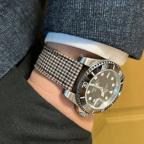 (Bespoke Item) Light Brown & Black Royal VV150 Houndstooth Strap