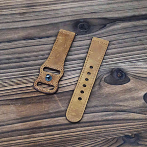 Luxury Vintage Brown Italian Calf Leather Strap with Pin Buckle