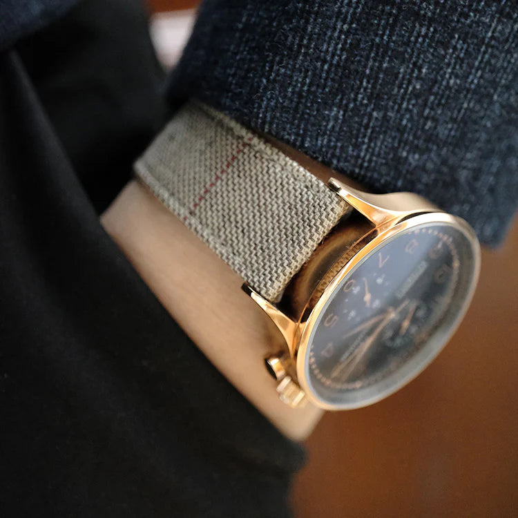(Bespoke Item) Beige & Red British Royal I Strap