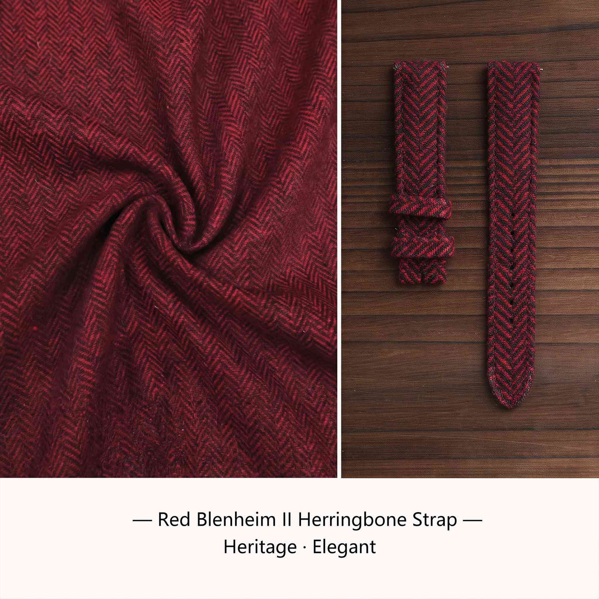 (Bespoke) Red Blenheim II Herringbone Strap