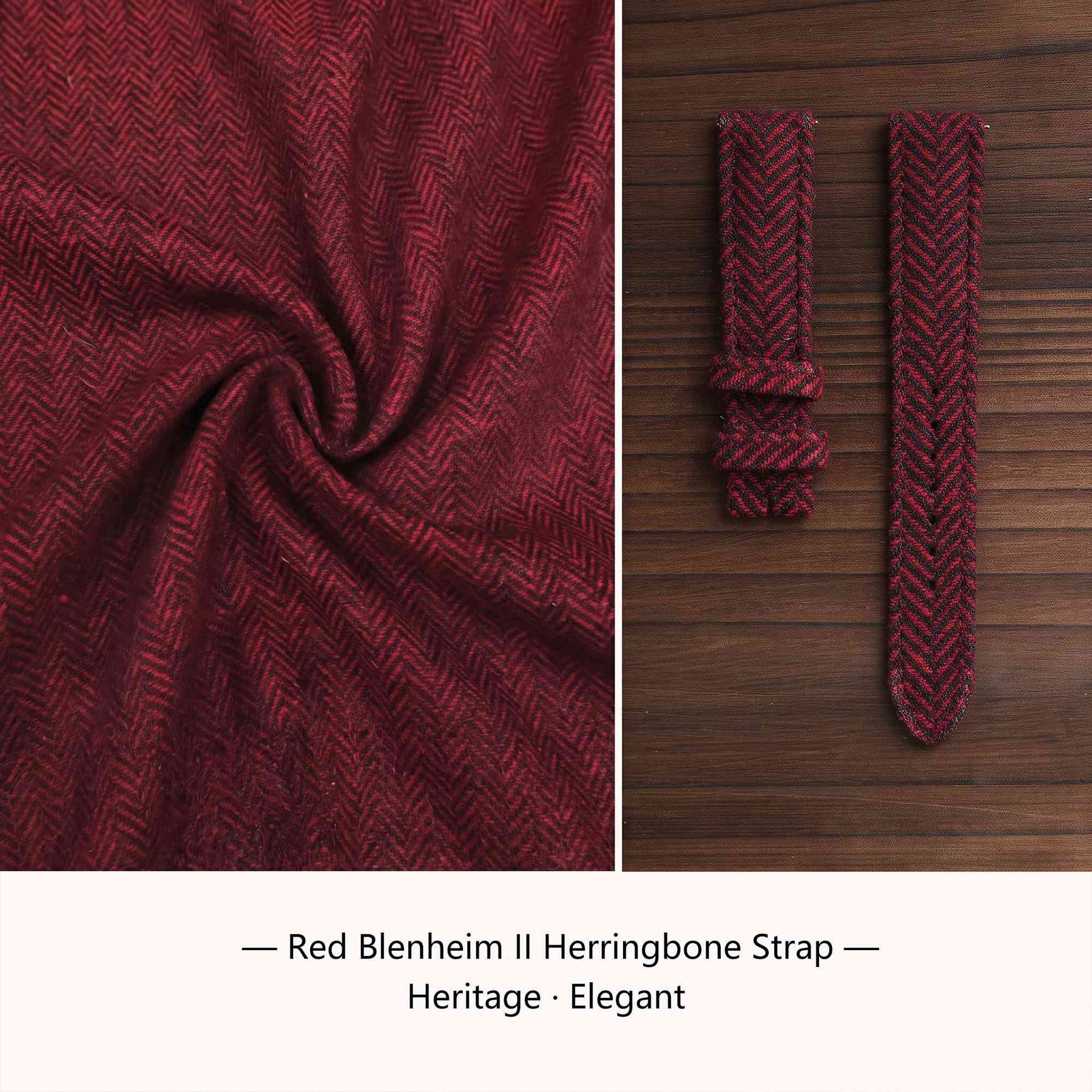 (Bespoke) Red Blenheim II Herringbone Strap