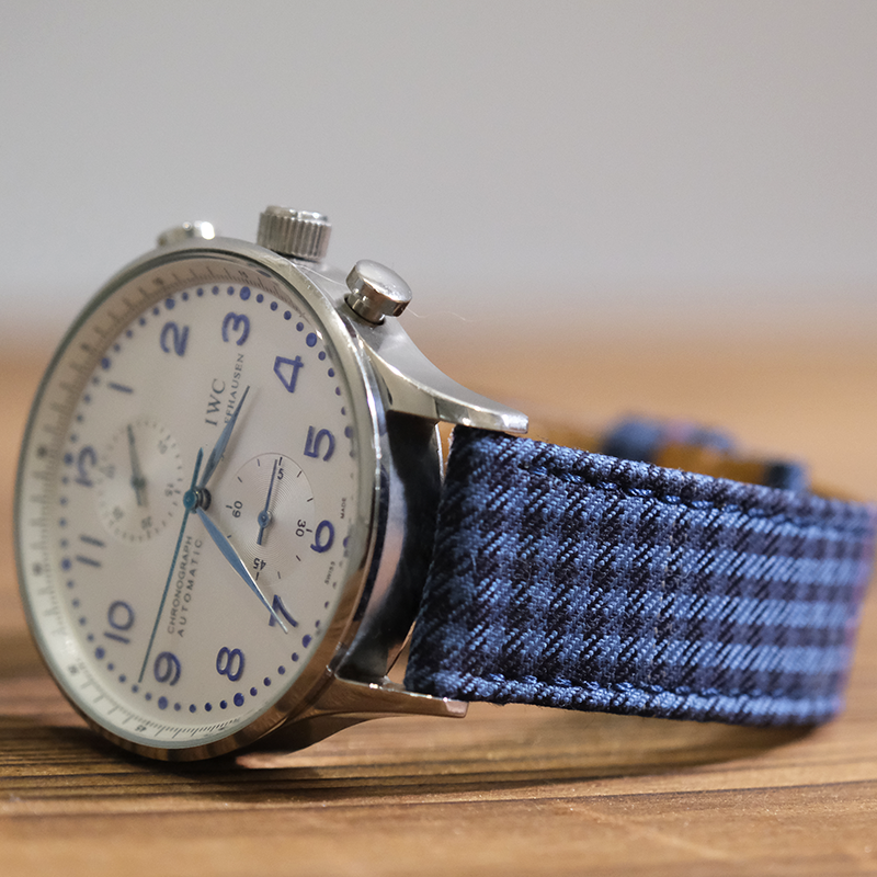 （New in）Navy English Suits Windowpane Watch Strap