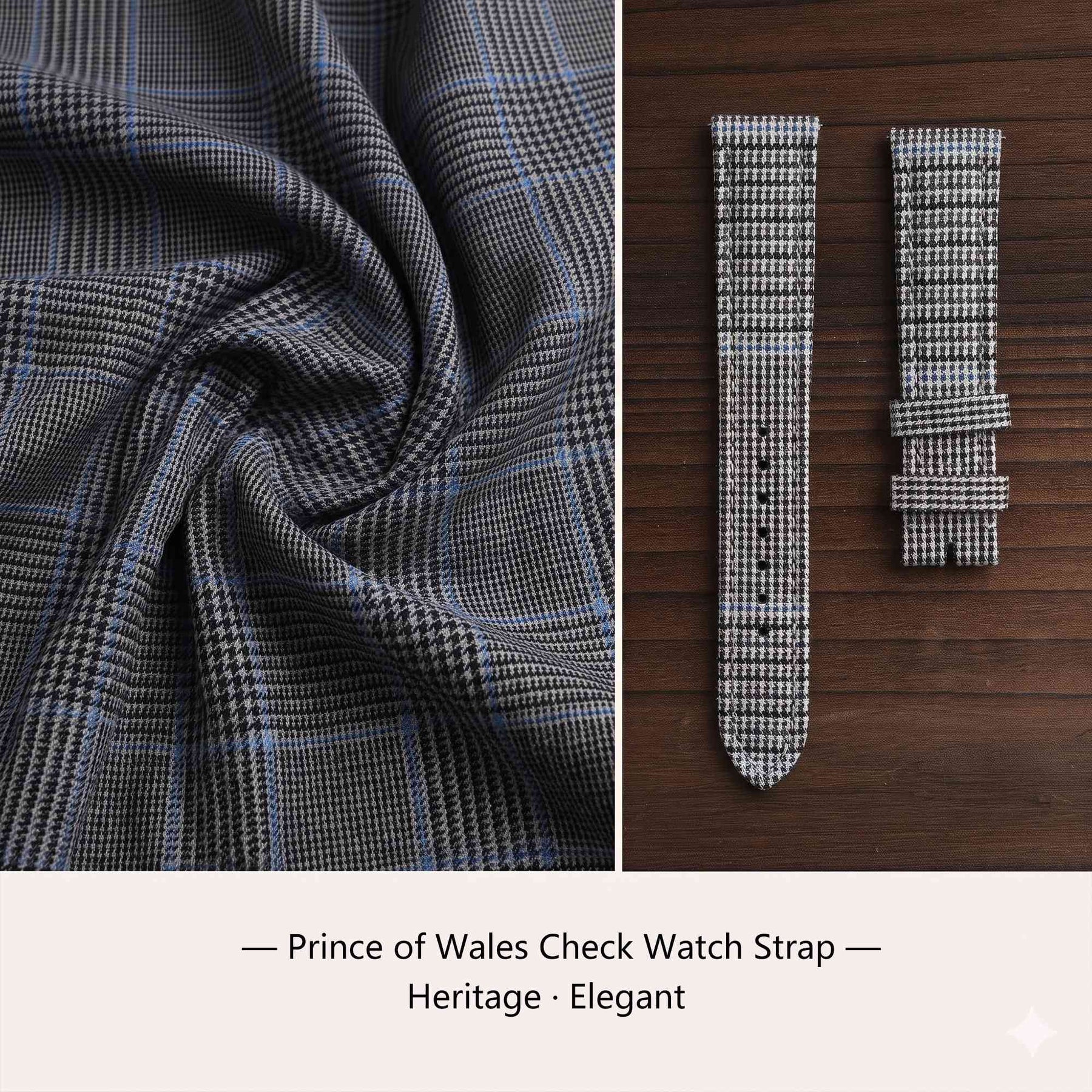 (Bespoke) Prince of Wales Check Watch Strap - PC06