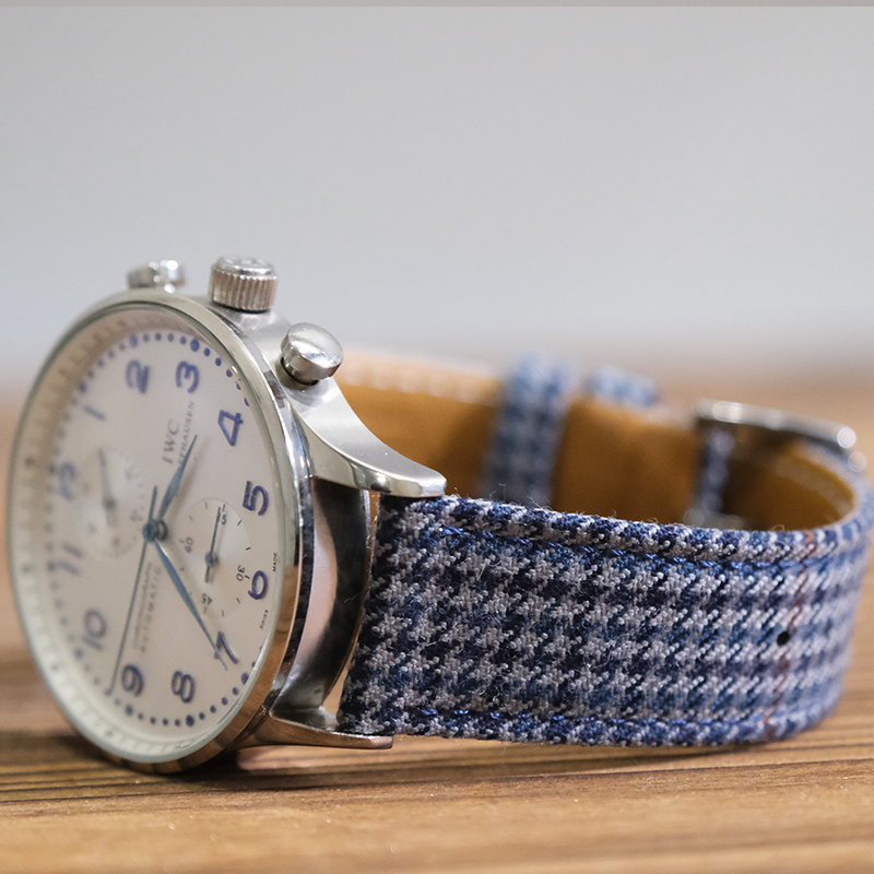 Blue Windsor Houndstooth Strap
