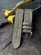 (Bespoke) Khaki Grey Lightly Distressed Canvas Strap