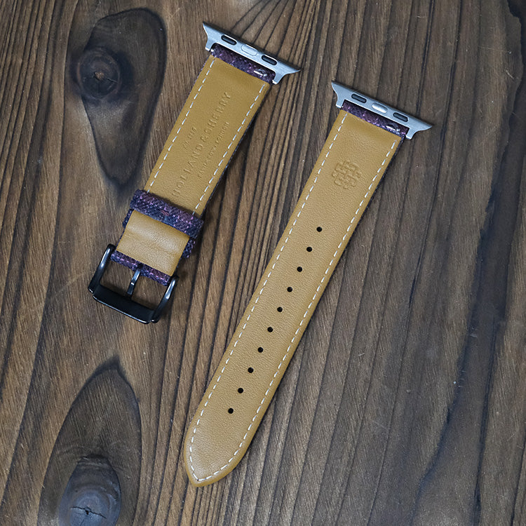 Maroon & Navy Micro Block Check Apple Strap