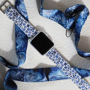 Blue Petal Meadow Apple Watch Strap