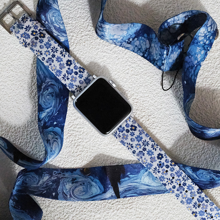 Blue Petal Meadow Apple Watch Strap