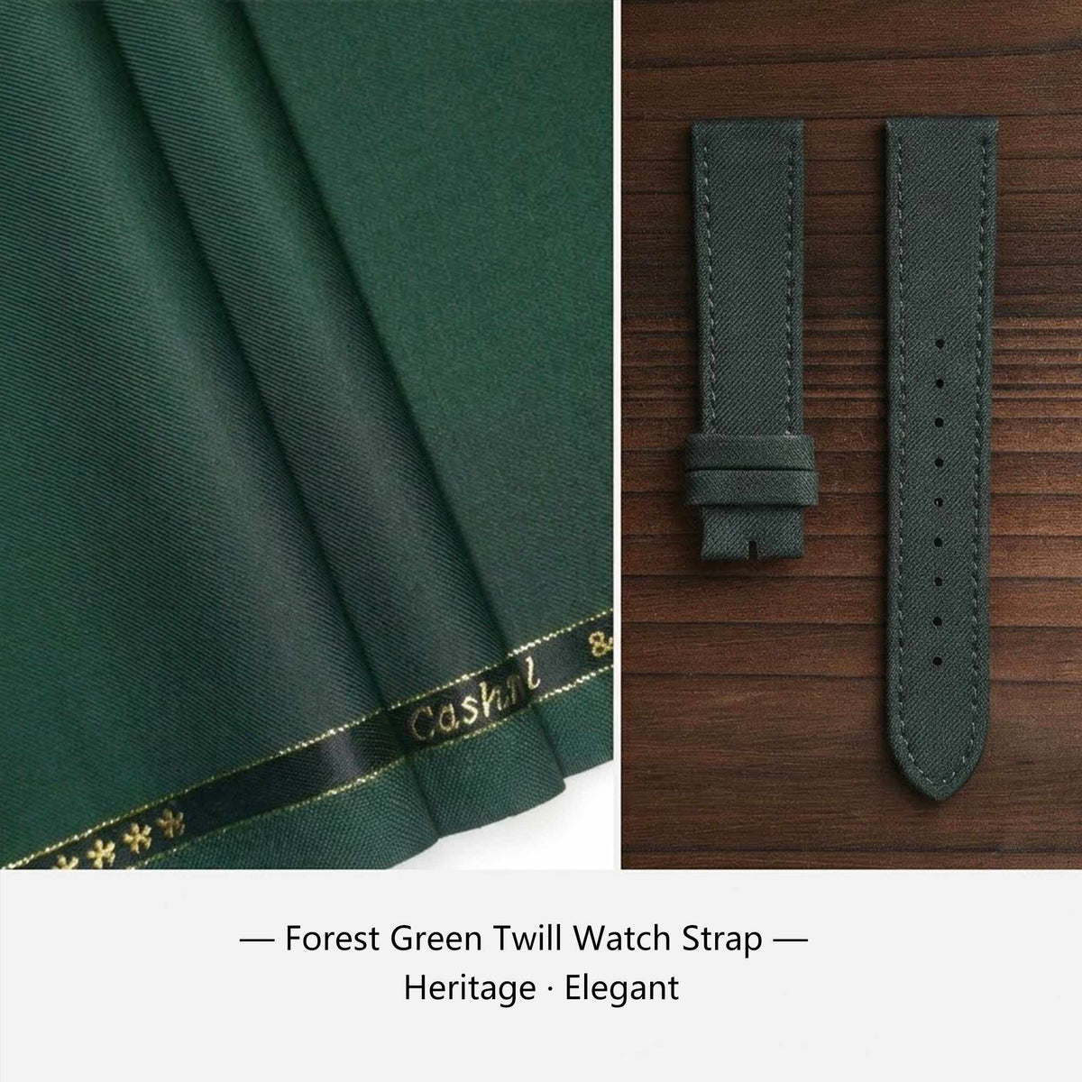 (Bespoke) Forest Green Twill Watch Strap