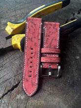 (Bespoke) Rust Red Lightly Distressed Canvas Strap