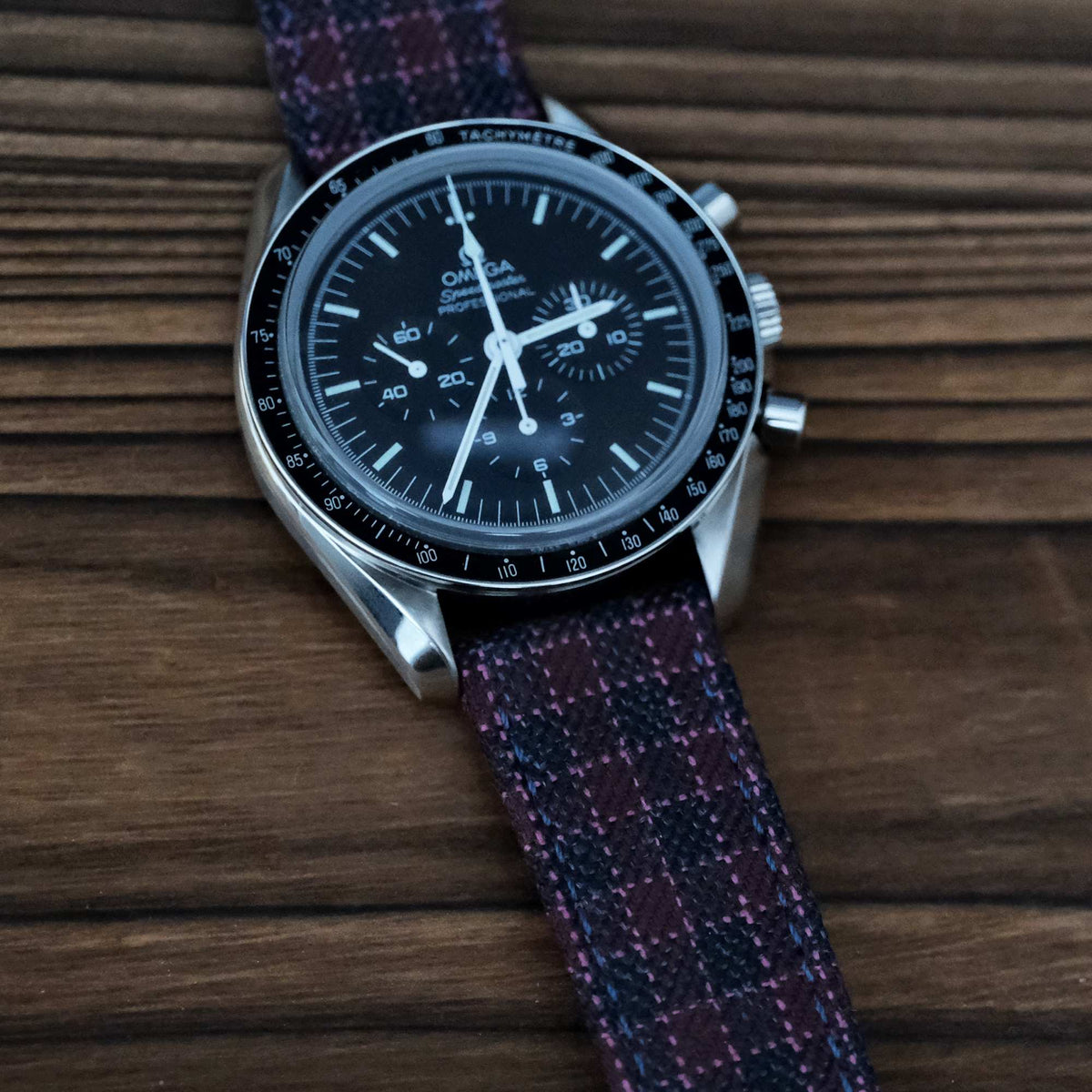 Maroon & Navy Micro Block Check Strap