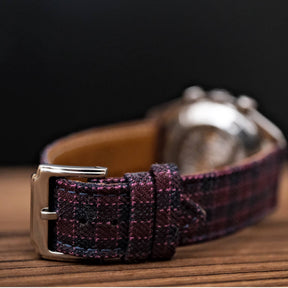 Maroon & Navy Micro Block Check Strap