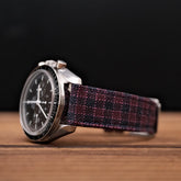 Maroon & Navy Micro Block Check Strap