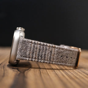 Steel Grey Checked Luxury English Flannel Apple Strap