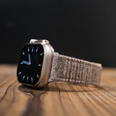 Steel Grey Checked Luxury English Flannel Apple Strap
