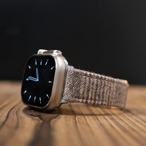 Steel Grey Checked Luxury English Flannel Apple Strap
