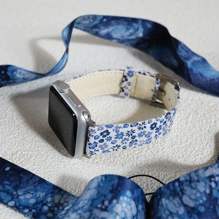 Blue Petal Meadow Apple Watch Strap