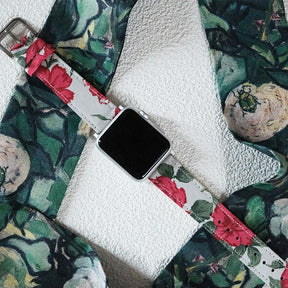 Crimson Elegance Apple Watch Strap
