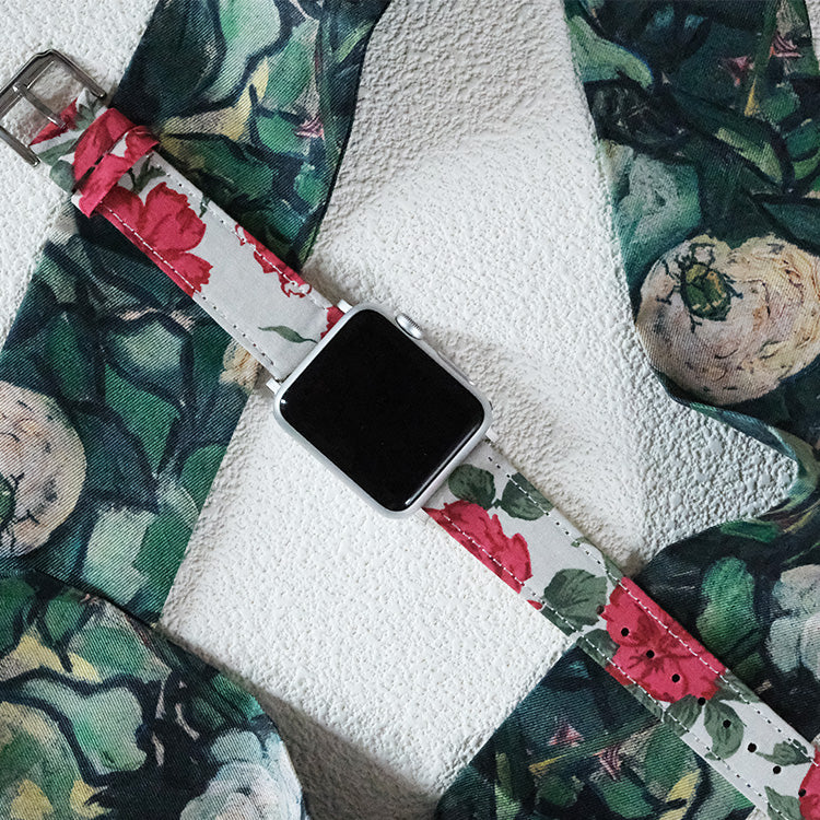 Crimson Elegance Apple Watch Strap