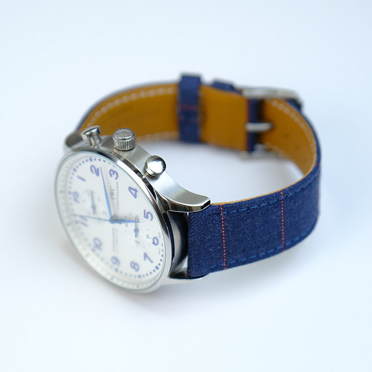 Dark Blue And Coral Diffused Stripe Watch Band