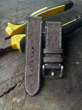 (Bespoke) Dark Brown Lightly Distressed Canvas Strap