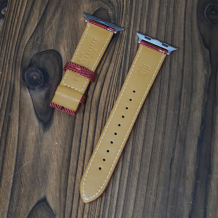 Red Blenheim Herringbone Apple Strap