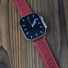 Red Blenheim Herringbone Apple Strap