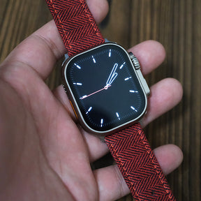 Red Blenheim Herringbone Apple Strap