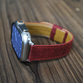 Red Blenheim Herringbone Apple Strap