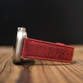 Red Blenheim Herringbone Apple Strap