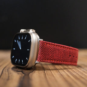 Red Blenheim Herringbone Apple Strap