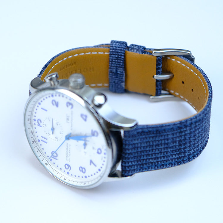 Navy Textured Weave Watch Band